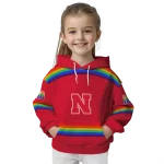 customized nebraska cornhuskers rainbow stripes red hoodie best selling