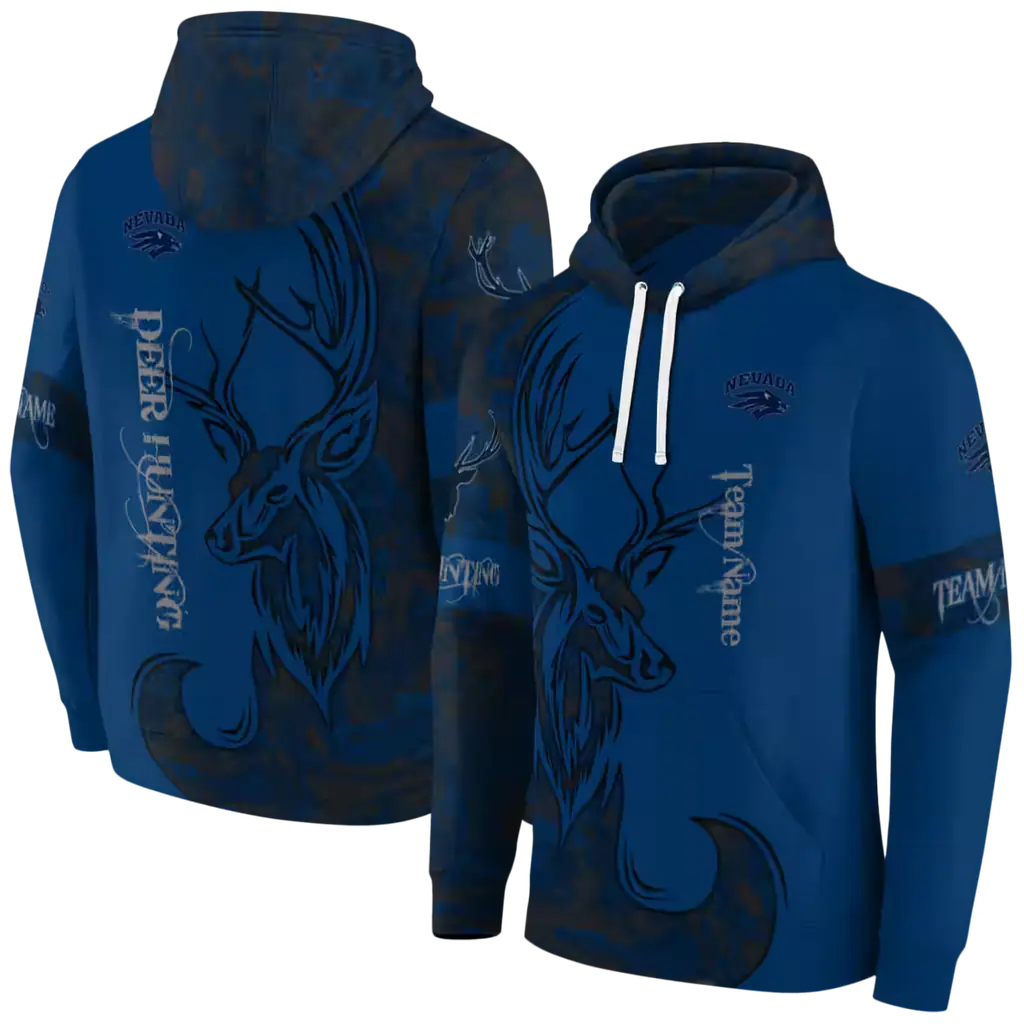 customized nevada wolf pack deer silhouette blue hoodie fashion forward customized nevada wolf pack deer silhouette blue hoodie fashion forward