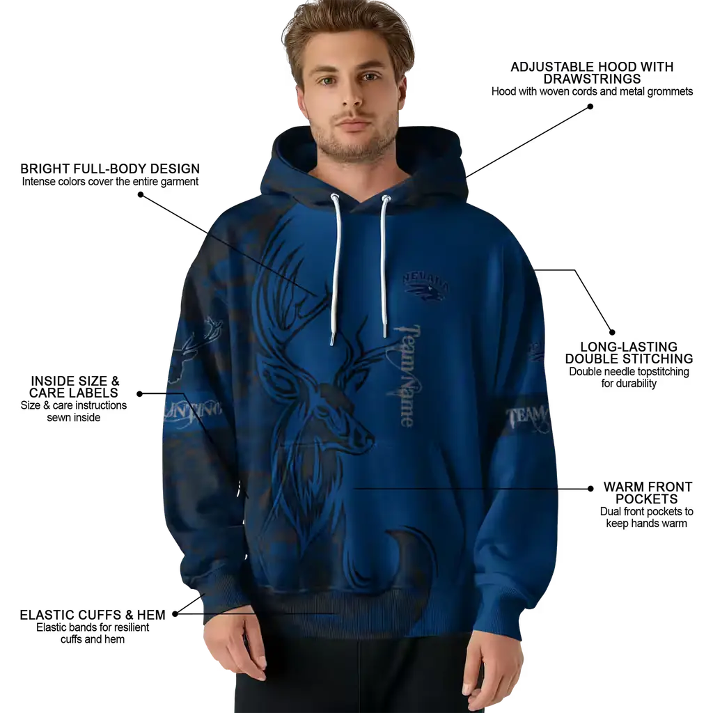 customized nevada wolf pack deer silhouette blue hoodie latest model customized nevada wolf pack deer silhouette blue hoodie latest model