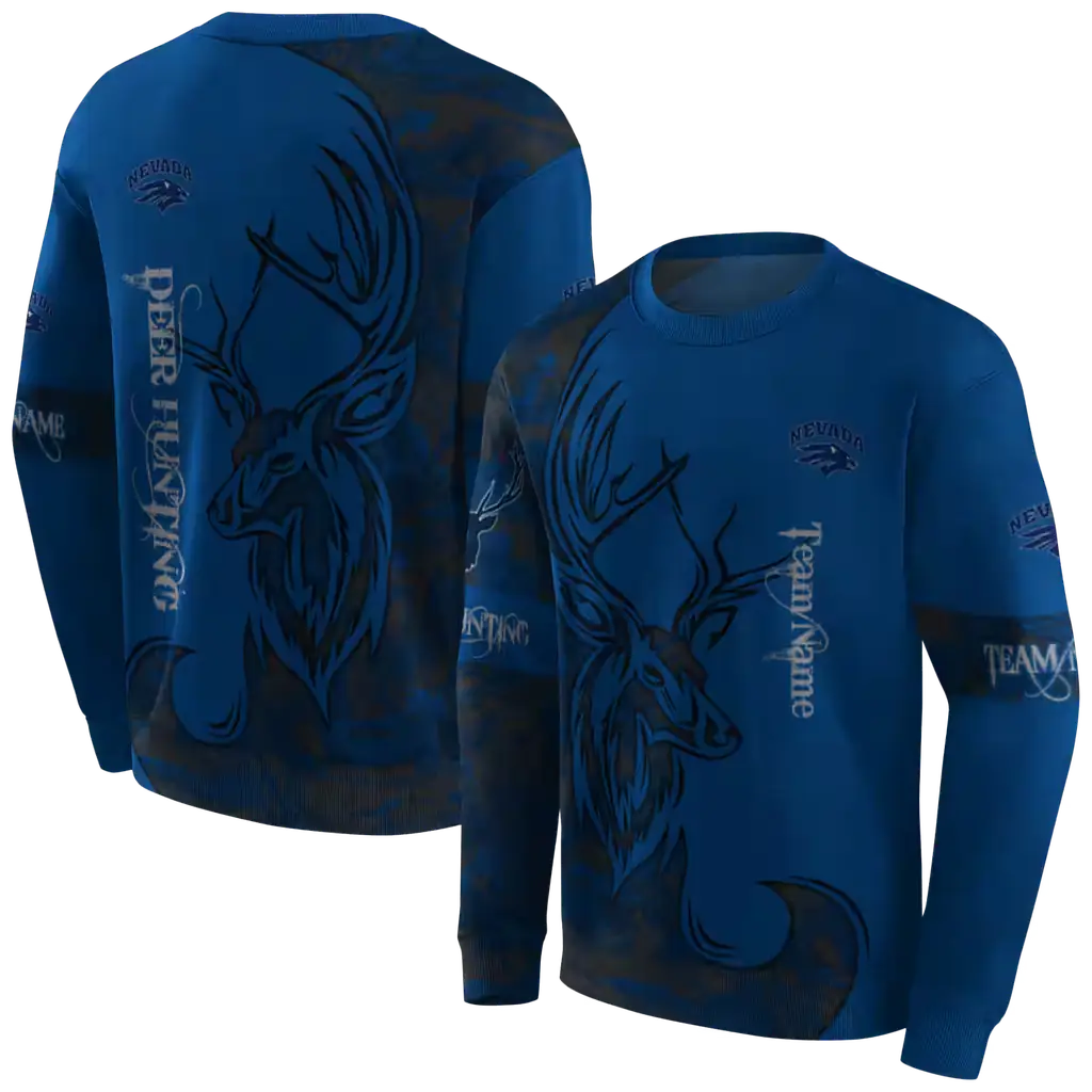 customized nevada wolf pack deer silhouette blue hoodie premium grade customized nevada wolf pack deer silhouette blue hoodie premium grade