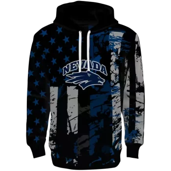 customized nevada wolf pack distressed flag blue black hoodie best selling