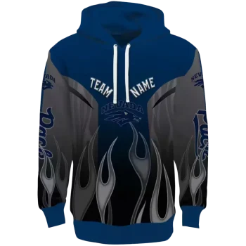 customized nevada wolf pack flame design blue hoodie best selling