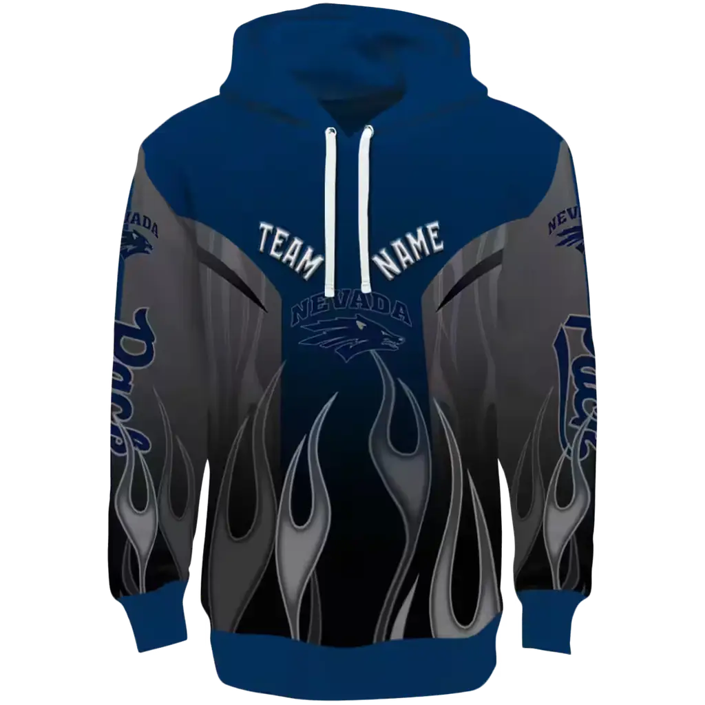 customized nevada wolf pack flame design blue hoodie best selling customized nevada wolf pack flame design blue hoodie best selling