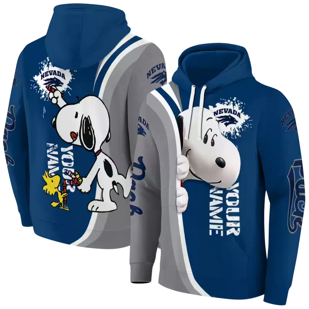 customized nevada wolf pack peeking snoopy blue hoodie fashion forward customized nevada wolf pack peeking snoopy blue hoodie fashion forward