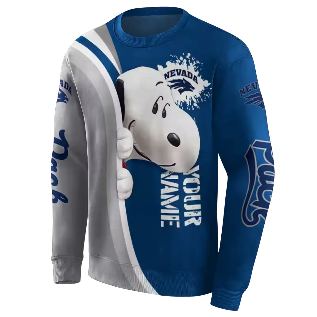 customized nevada wolf pack peeking snoopy blue hoodie new arrival customized nevada wolf pack peeking snoopy blue hoodie new arrival