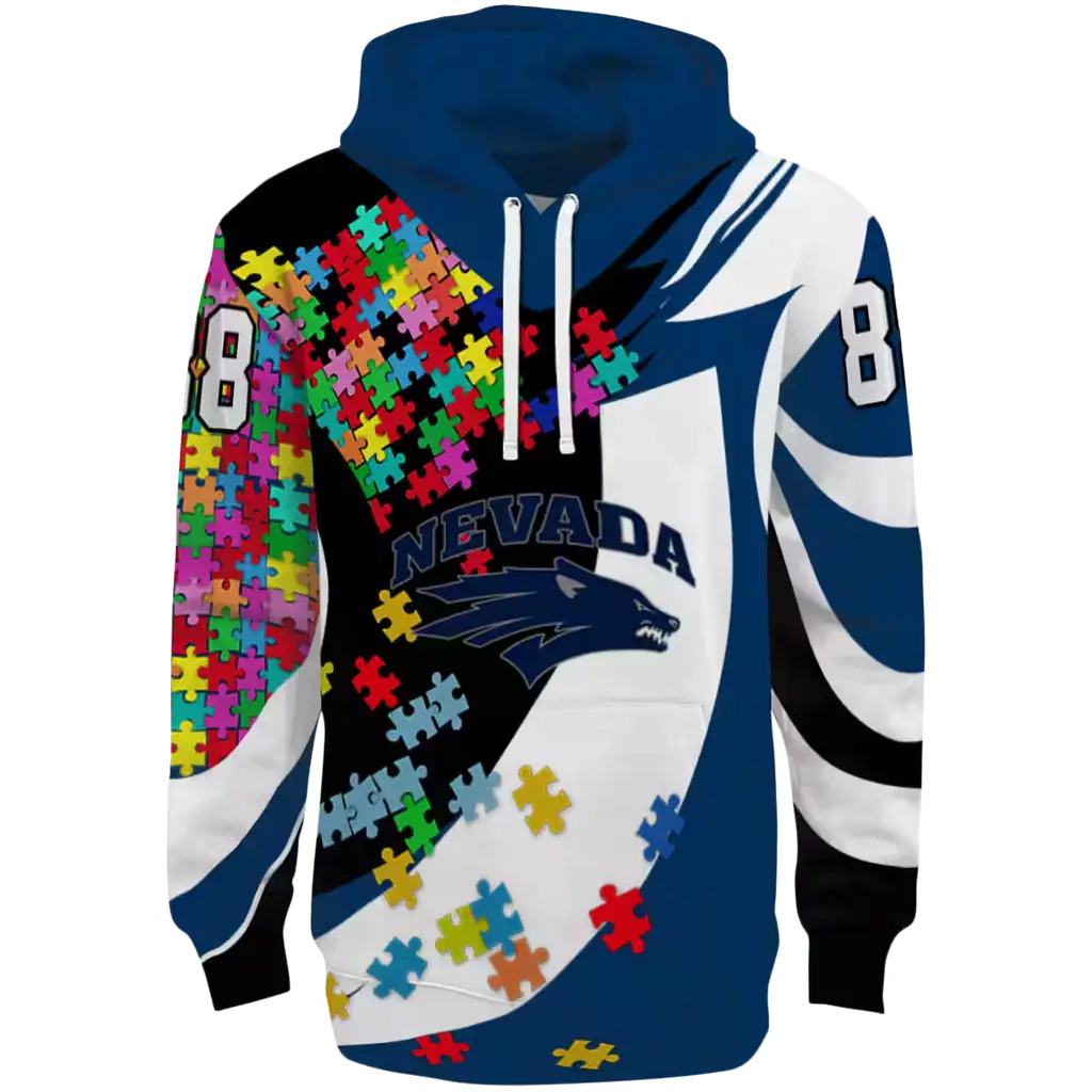 customized nevada wolf pack puzzle pieces blue hoodie best selling customized nevada wolf pack puzzle pieces blue hoodie best selling