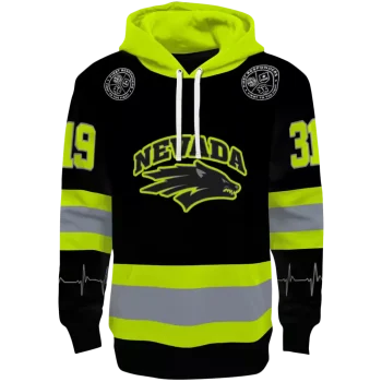 customized nevada wolf pack safety motif black neon green hoodie best selling