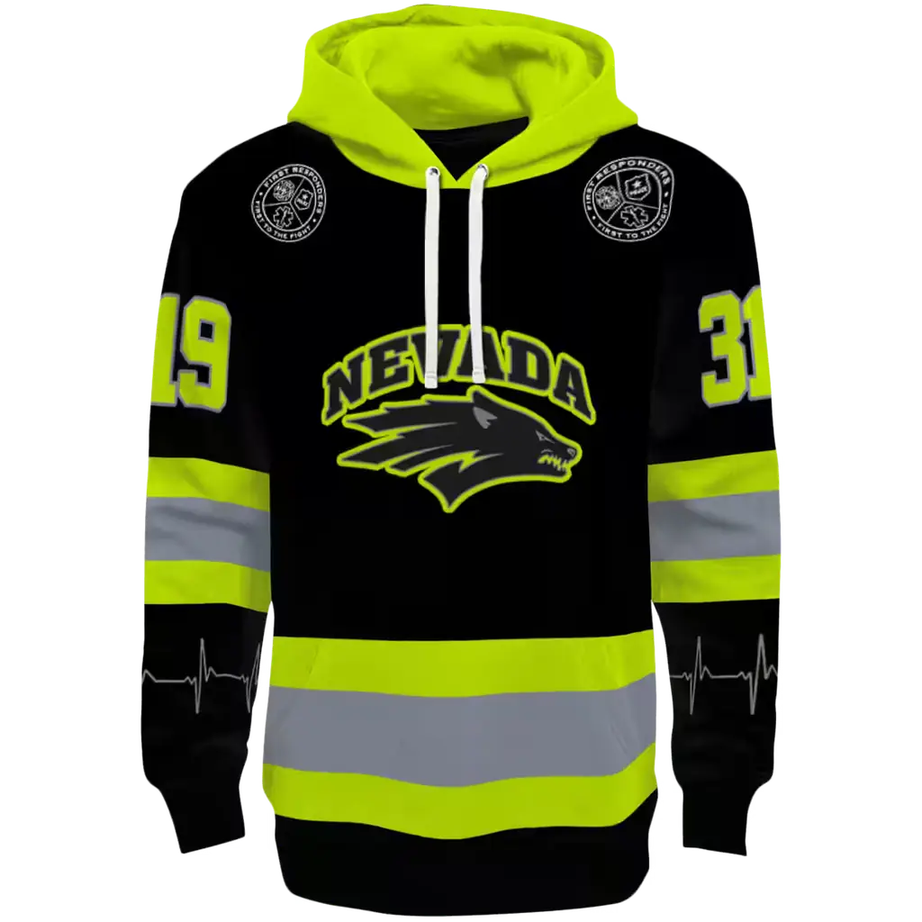 customized nevada wolf pack safety motif black neon green hoodie best selling customized nevada wolf pack safety motif black neon green hoodie best selling