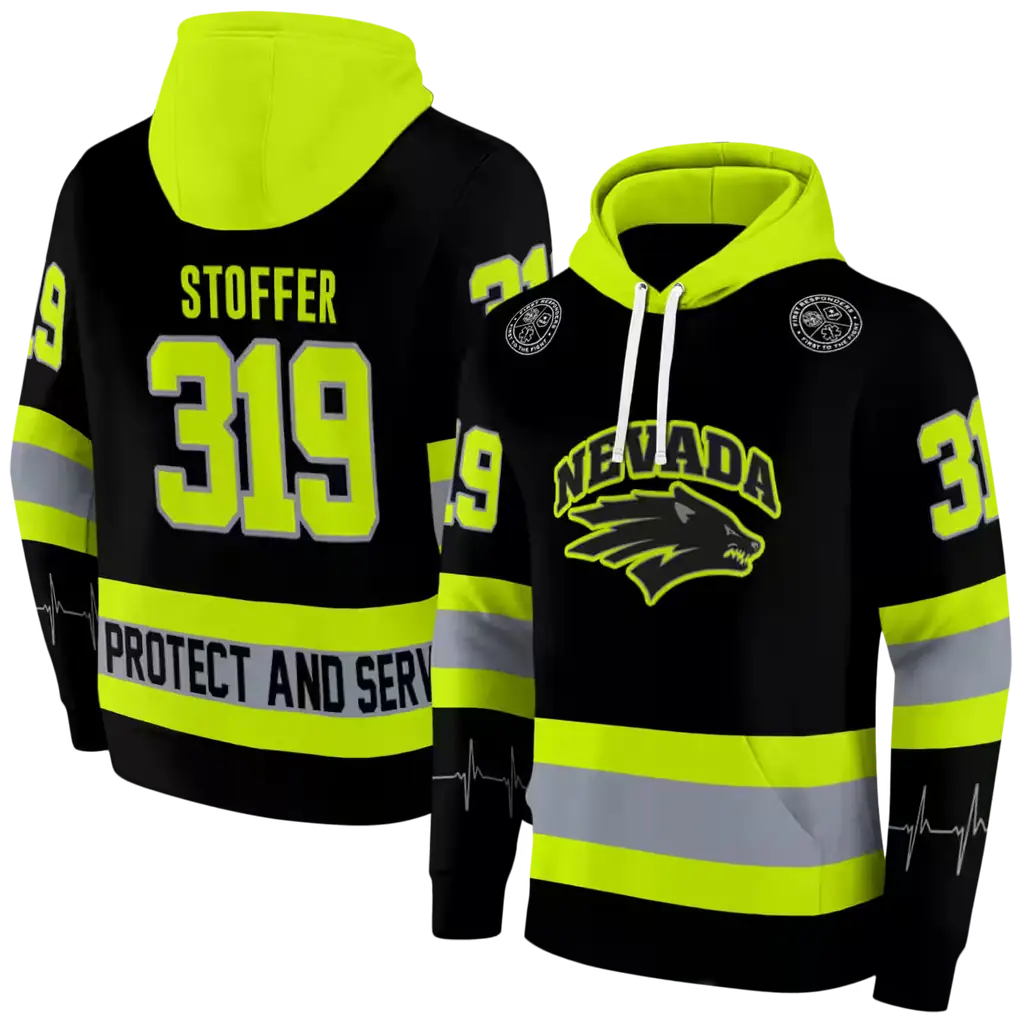customized nevada wolf pack safety motif black neon green hoodie fashion forward customized nevada wolf pack safety motif black neon green hoodie fashion forward