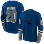 customized nevada wolf pack striped sleeves blue hoodie best selling