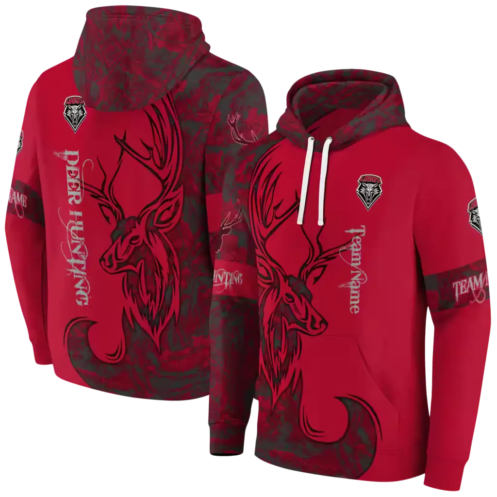 customized new mexico lobos deer silhouette red hoodie fashion forward customized new mexico lobos deer silhouette red hoodie fashion forward