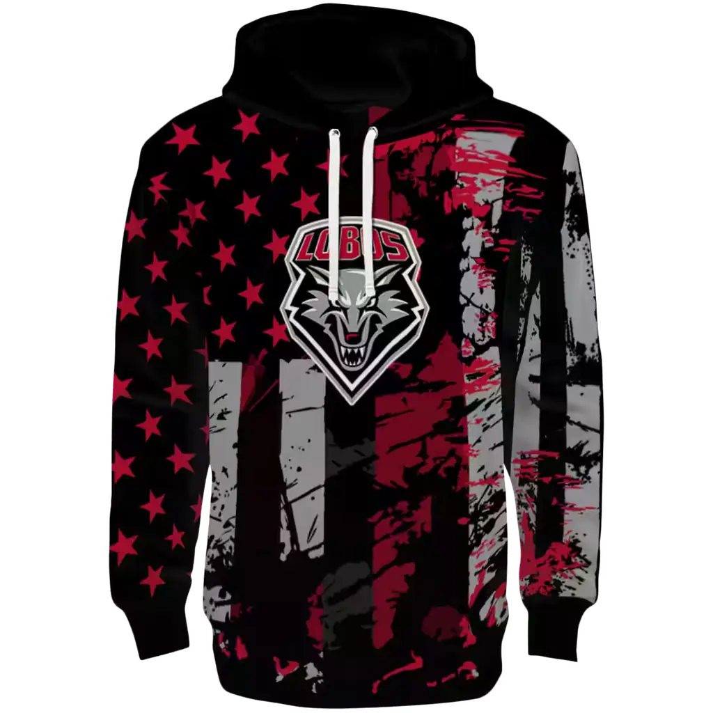 customized new mexico lobos distressed flag red black hoodie best selling customized new mexico lobos distressed flag red black hoodie best selling
