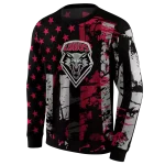customized new mexico lobos distressed flag red black hoodie best selling