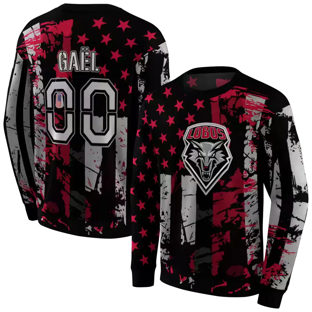 customized new mexico lobos distressed flag red black hoodie premium grade customized new mexico lobos distressed flag red black hoodie premium grade