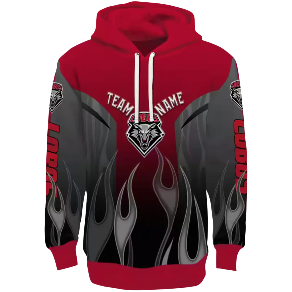 customized new mexico lobos flame design red hoodie best selling customized new mexico lobos flame design red hoodie best selling