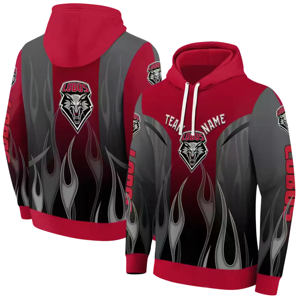 customized new mexico lobos flame design red hoodie fashion forward customized new mexico lobos flame design red hoodie fashion forward