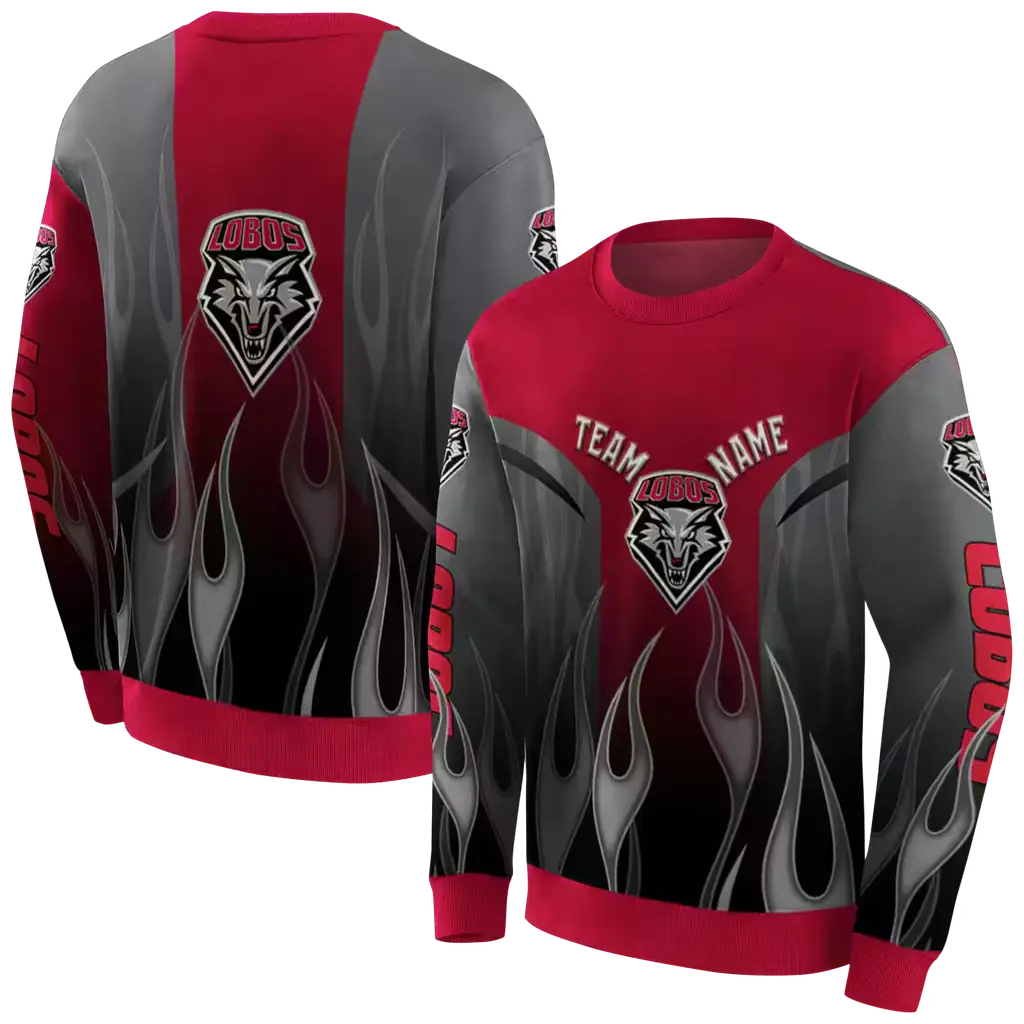 customized new mexico lobos flame design red hoodie premium grade customized new mexico lobos flame design red hoodie premium grade
