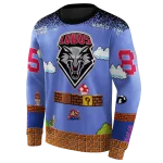 customized new mexico lobos mario blue black hoodie best selling