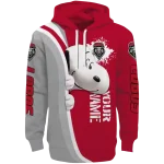 customized new mexico lobos peeking snoopy red hoodie best selling