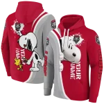 customized new mexico lobos peeking snoopy red hoodie best selling