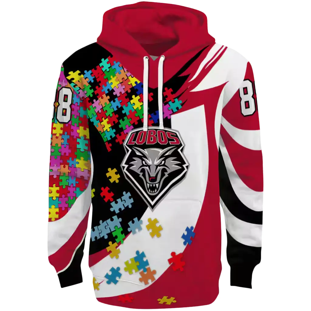 customized new mexico lobos puzzle pieces red hoodie best selling customized new mexico lobos puzzle pieces red hoodie best selling