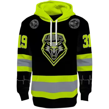 customized new mexico lobos safety motif black neon green hoodie best selling