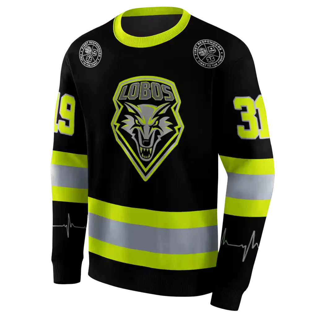 customized new mexico lobos safety motif black neon green hoodie new arrival customized new mexico lobos safety motif black neon green hoodie new arrival