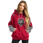 customized new mexico lobos striped sleeves red hoodie best selling