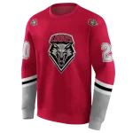 customized new mexico lobos striped sleeves red hoodie best selling