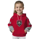 customized new mexico lobos striped sleeves red hoodie best selling