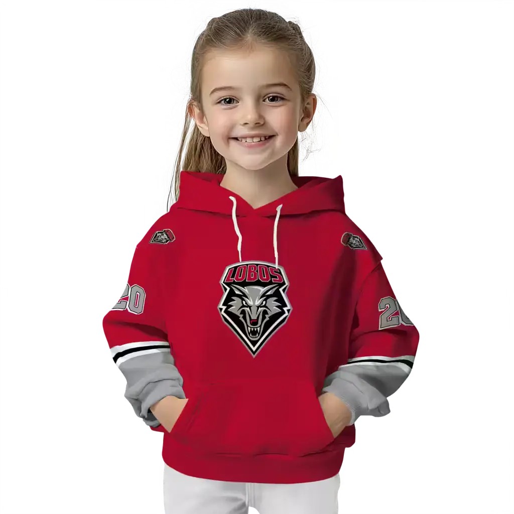customized new mexico lobos striped sleeves red hoodie top rated customized new mexico lobos striped sleeves red hoodie top rated