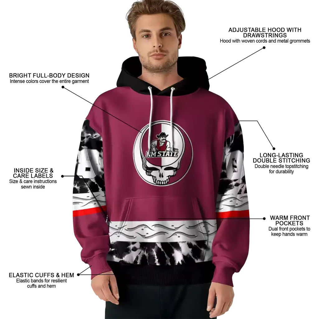 customized new mexico state aggies grateful vibes crimson hoodie latest model customized new mexico state aggies grateful vibes crimson hoodie latest model