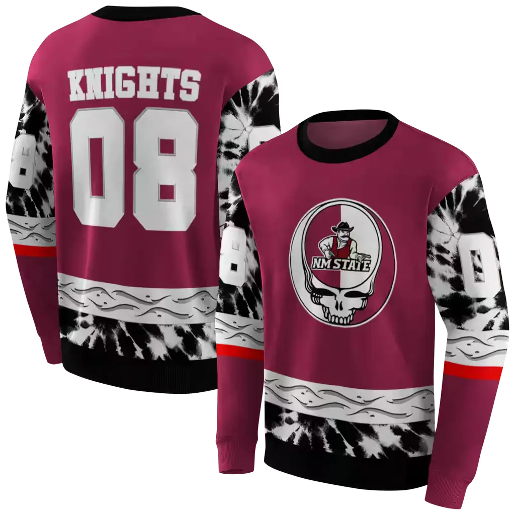 customized new mexico state aggies grateful vibes crimson hoodie premium grade customized new mexico state aggies grateful vibes crimson hoodie premium grade