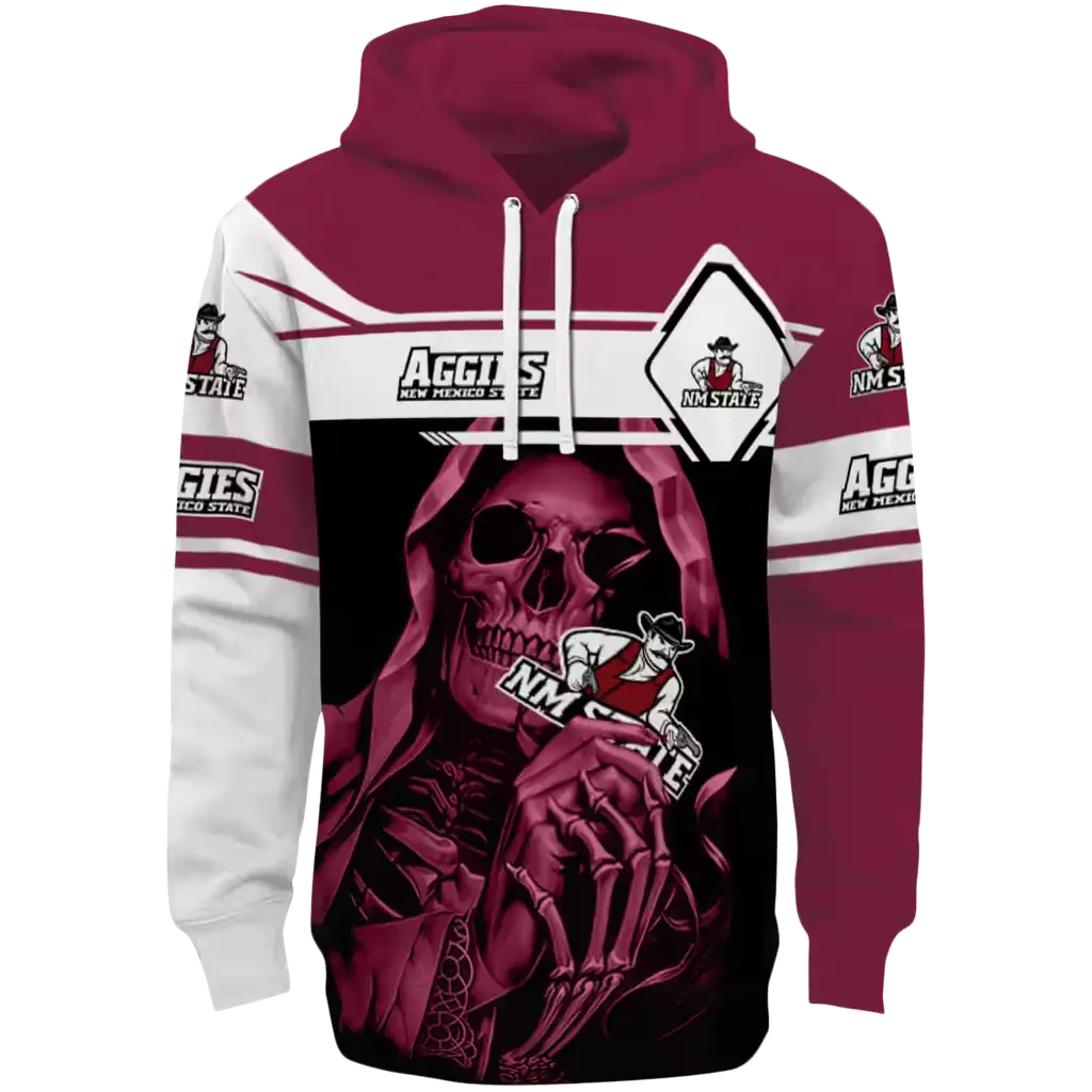customized new mexico state aggies grim reaper crimson black hoodie best selling customized new mexico state aggies grim reaper crimson black hoodie best selling