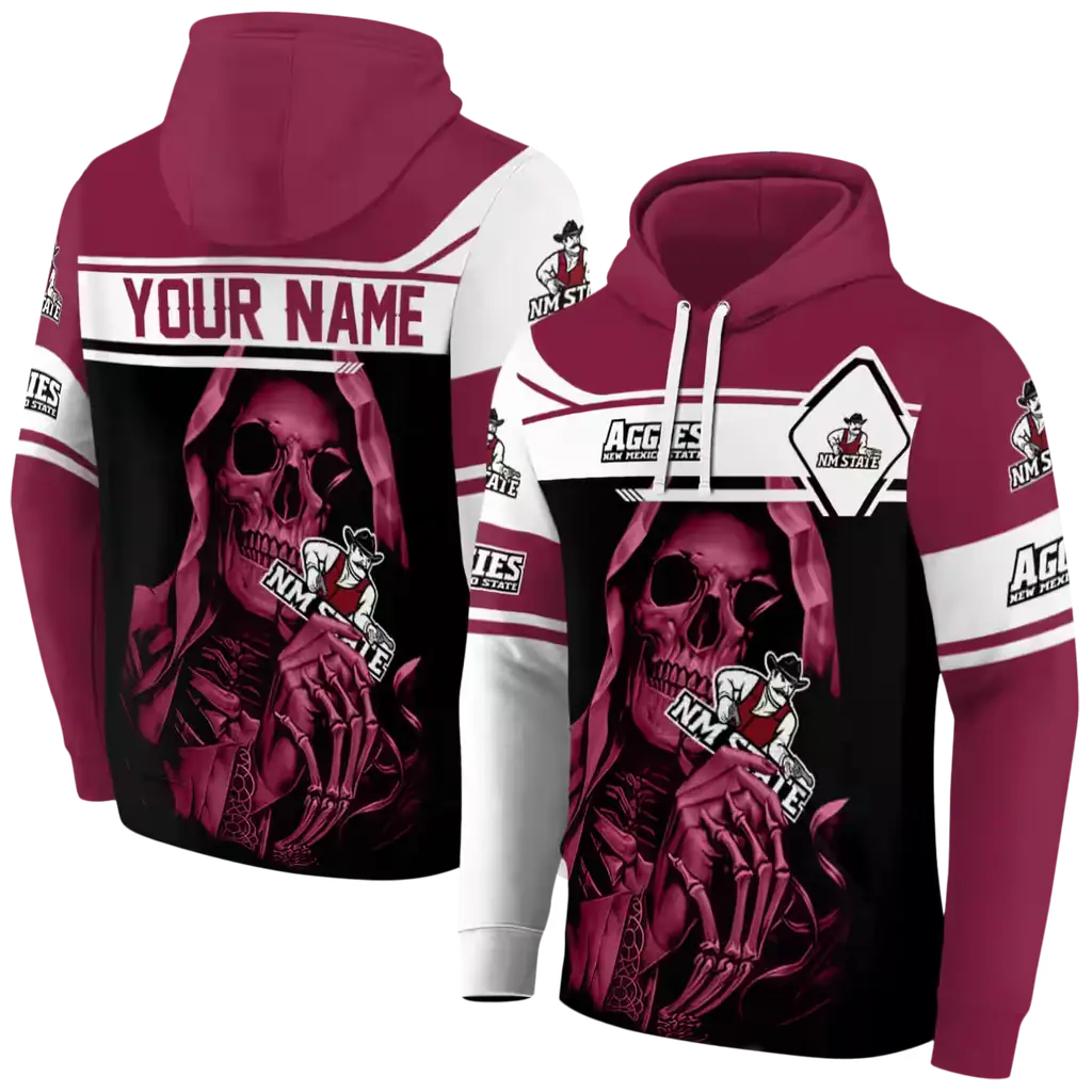 customized new mexico state aggies grim reaper crimson black hoodie fashion forward customized new mexico state aggies grim reaper crimson black hoodie fashion forward