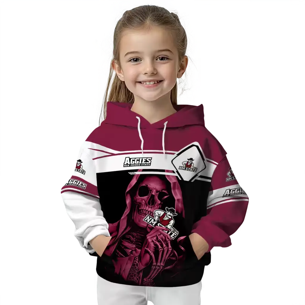 customized new mexico state aggies grim reaper crimson black hoodie top rated customized new mexico state aggies grim reaper crimson black hoodie top rated