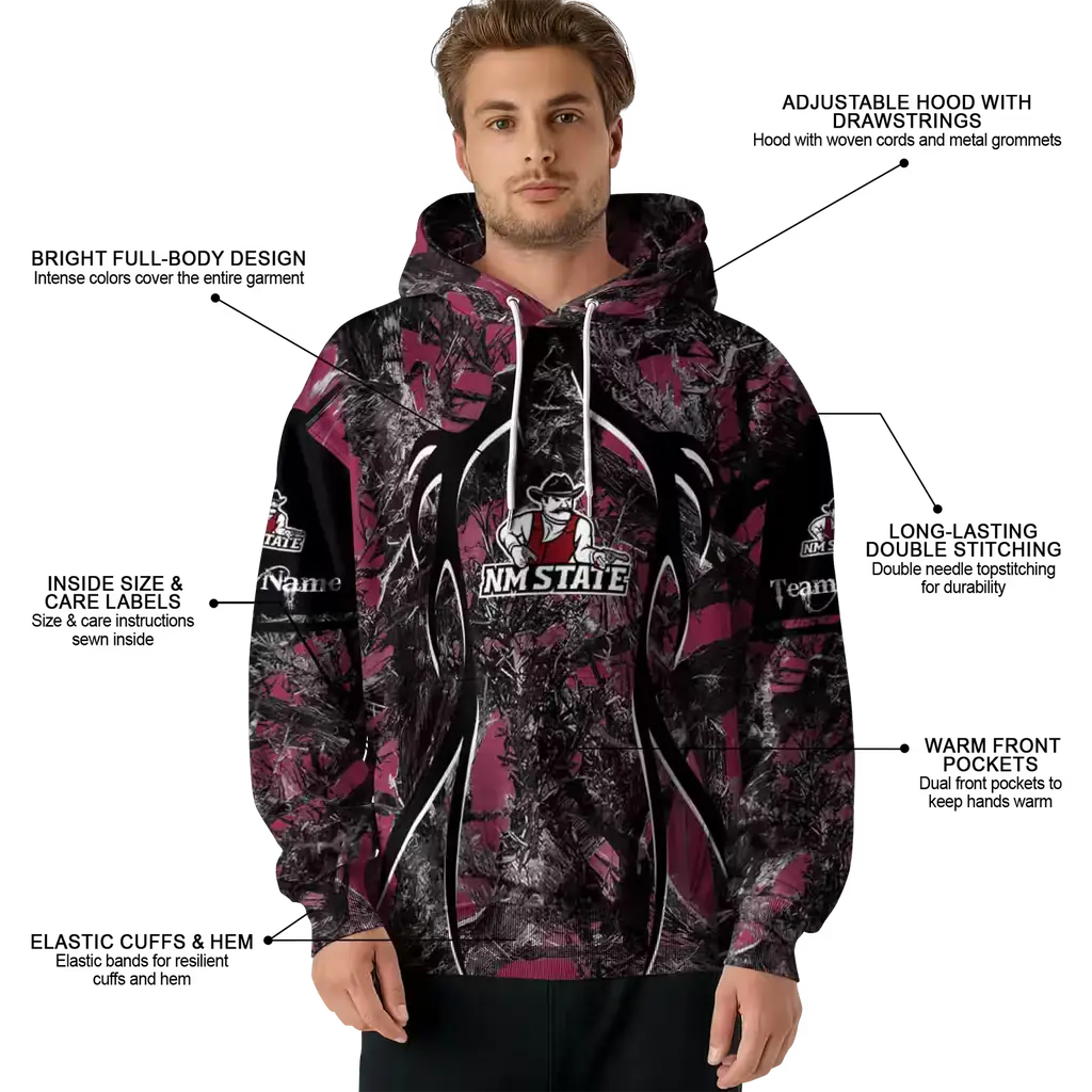 customized new mexico state aggies hunting theme crimson black hoodie latest model customized new mexico state aggies hunting theme crimson black hoodie latest model