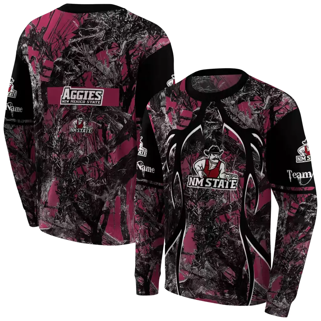 customized new mexico state aggies hunting theme crimson black hoodie premium grade customized new mexico state aggies hunting theme crimson black hoodie premium grade