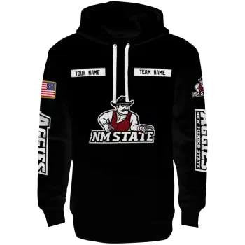 customized new mexico state aggies punisher skull black hoodie best selling