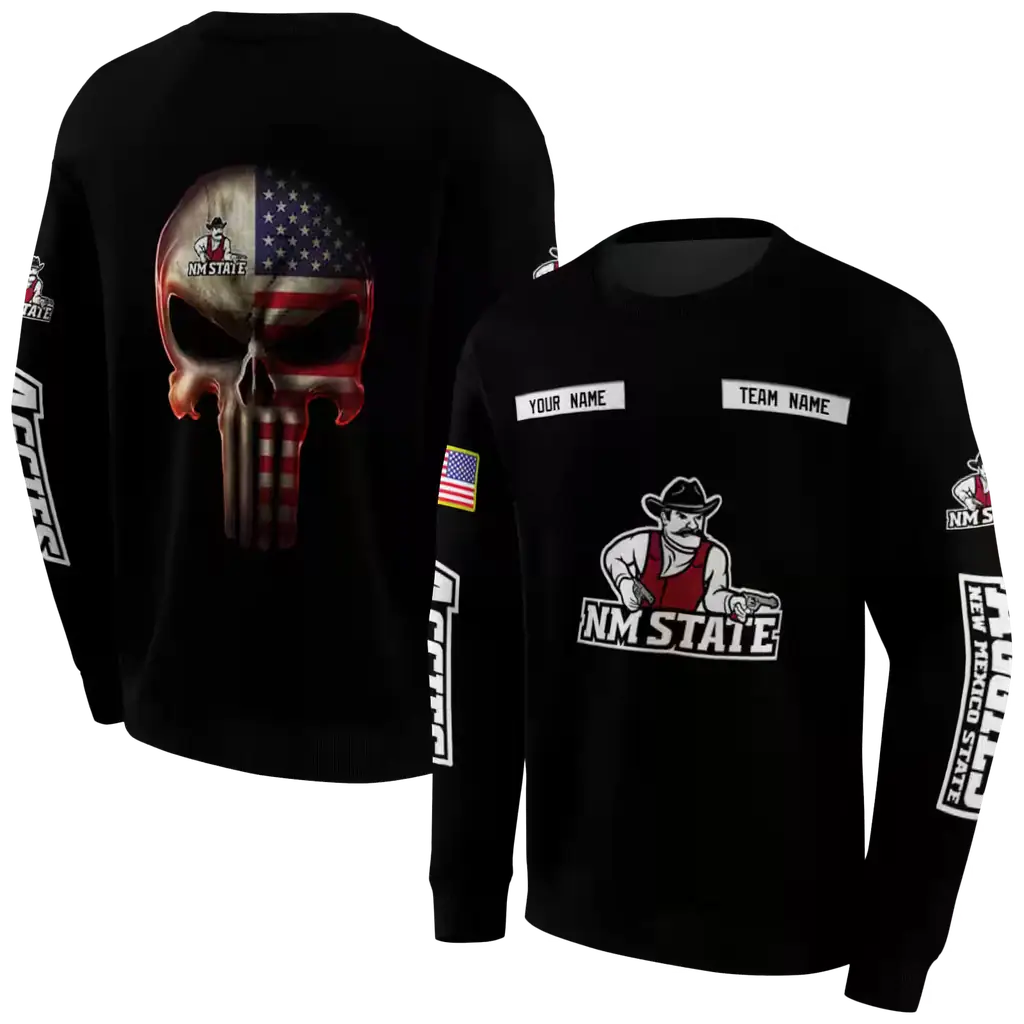 customized new mexico state aggies punisher skull black hoodie premium grade customized new mexico state aggies punisher skull black hoodie premium grade