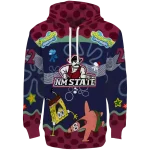 customized new mexico state aggies spongebob patrick star crimson navy hoodie best selling