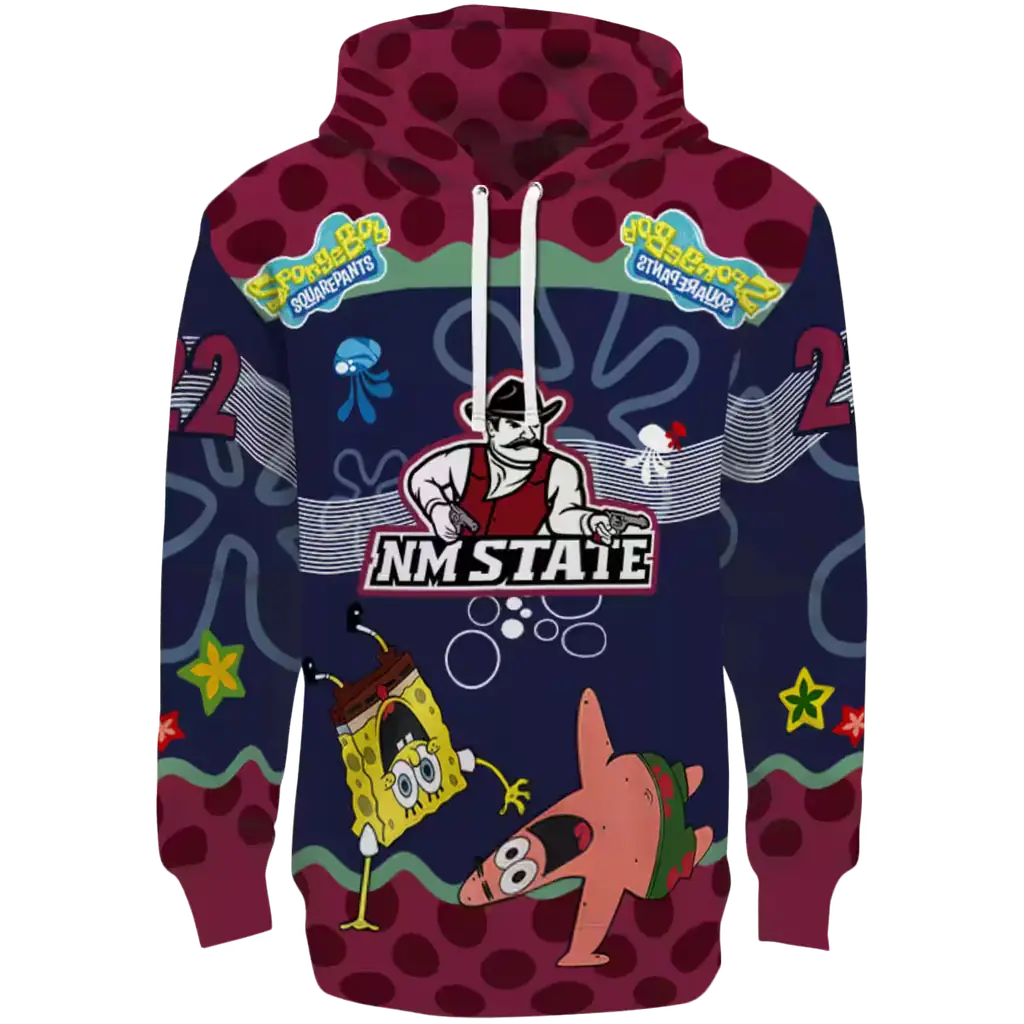 customized new mexico state aggies spongebob patrick star crimson navy hoodie best selling customized new mexico state aggies spongebob patrick star crimson navy hoodie best selling