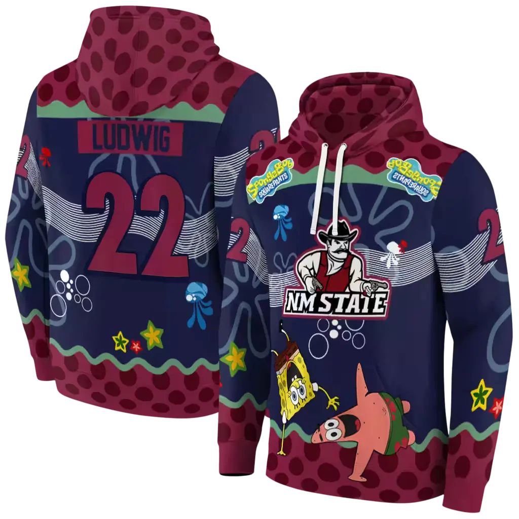 customized new mexico state aggies spongebob patrick star crimson navy hoodie fashion forward customized new mexico state aggies spongebob patrick star crimson navy hoodie fashion forward