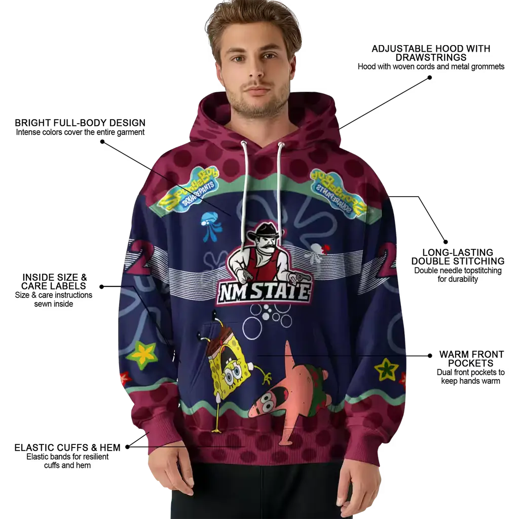 customized new mexico state aggies spongebob patrick star crimson navy hoodie latest model customized new mexico state aggies spongebob patrick star crimson navy hoodie latest model