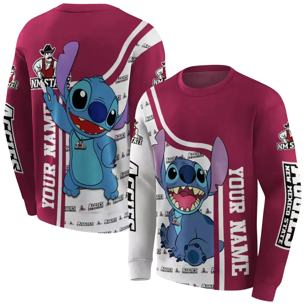 customized new mexico state aggies stitch crimson hoodie premium grade customized new mexico state aggies stitch crimson hoodie premium grade