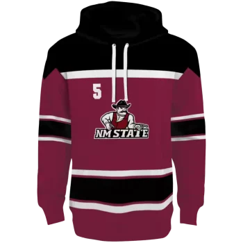 customized new mexico state aggies striped pattern crimson hoodie best selling