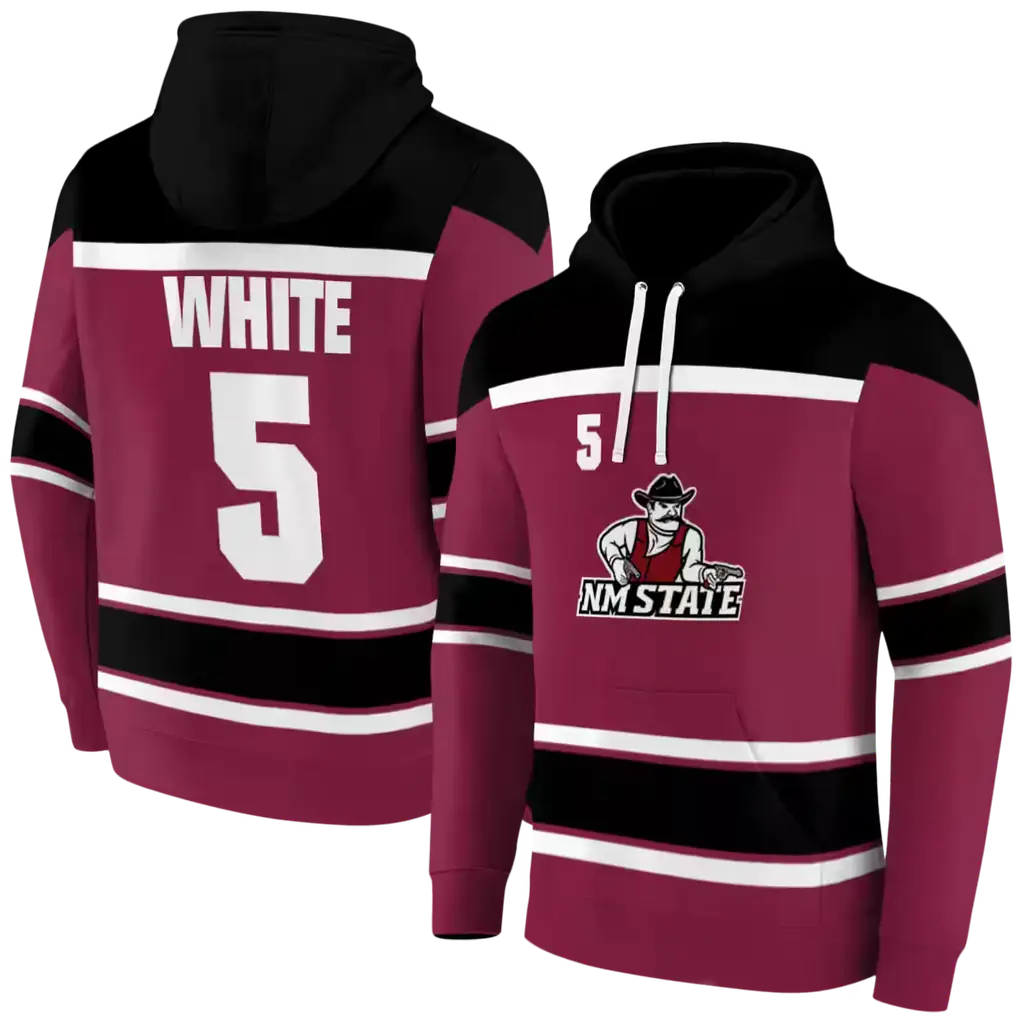 customized new mexico state aggies striped pattern crimson hoodie fashion forward customized new mexico state aggies striped pattern crimson hoodie fashion forward