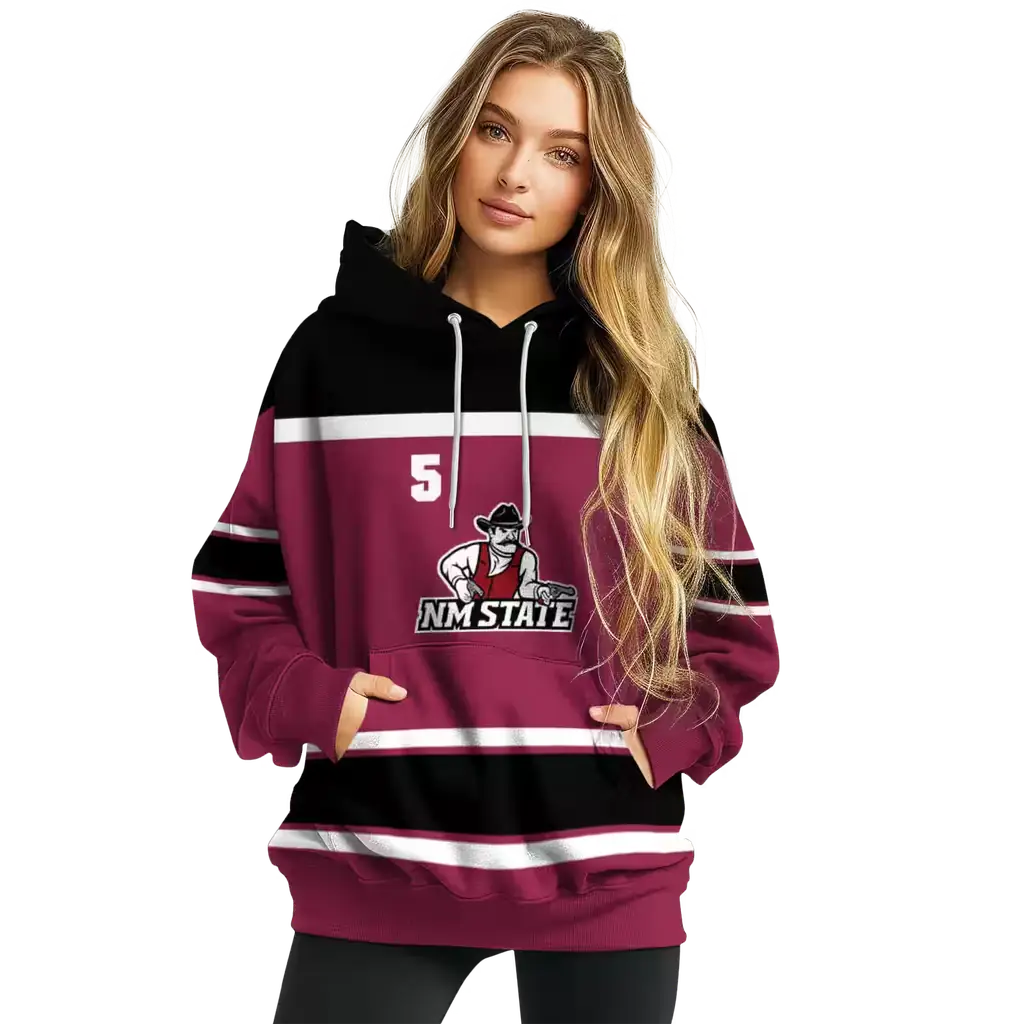 customized new mexico state aggies striped pattern crimson hoodie high quality customized new mexico state aggies striped pattern crimson hoodie high quality