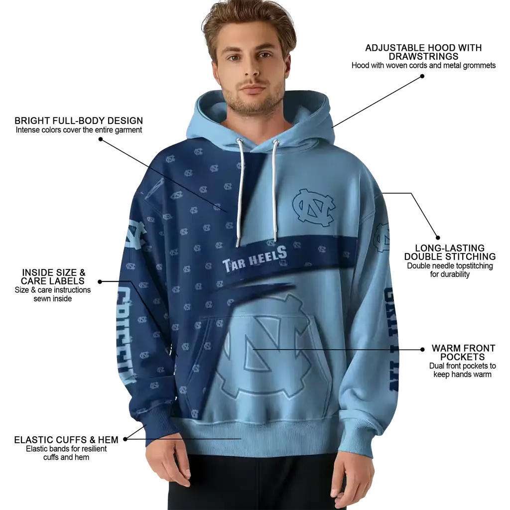 customized north carolina tar heels abstract shape light blue hoodie latest model customized north carolina tar heels abstract shape light blue hoodie latest model