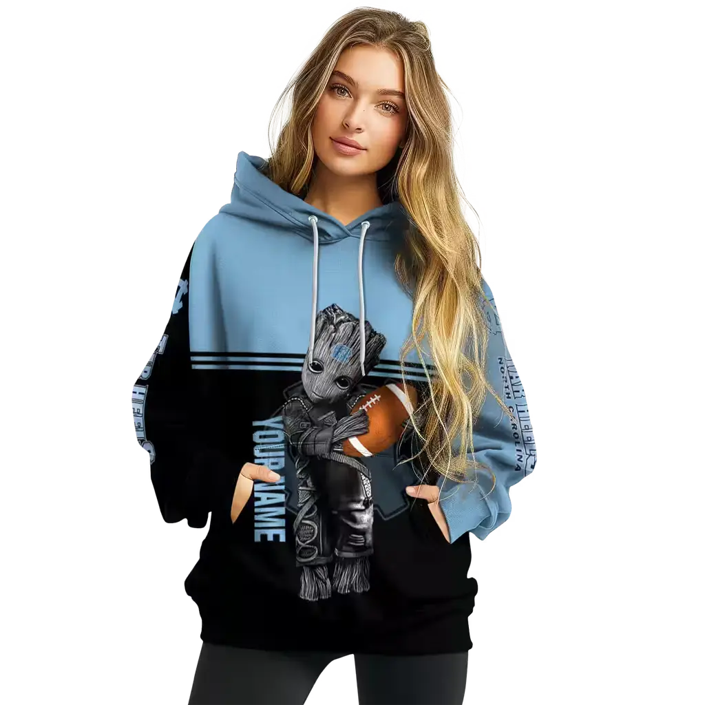 customized north carolina tar heels baby groot light blue black hoodie high quality customized north carolina tar heels baby groot light blue black hoodie high quality